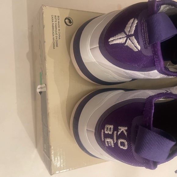NIKE Kobe AD Exodus TB White Purple LA LAKERS Home Bryant 24 Black MAMBA 8 SZ 15 - Picture 2 of 6